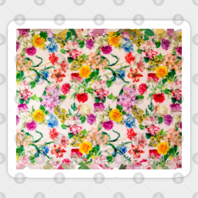 Floral rainbow seamless pattern oil painting Sticker by DigitPaint